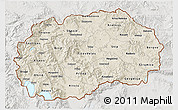 Shaded Relief 3D Map of Macedonia, lighten, semi-desaturated