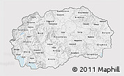 Silver Style 3D Map of Macedonia, single color outside