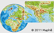 Physical Location Map of Berovo, within the entire country