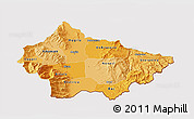 Political Shades 3D Map of Bitola, cropped outside