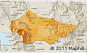 Political Shades 3D Map of Bitola, shaded relief outside