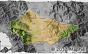 Satellite 3D Map of Bitola, desaturated