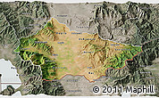 Satellite 3D Map of Bitola, semi-desaturated