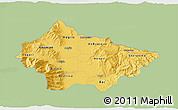 Savanna Style 3D Map of Bitola, single color outside