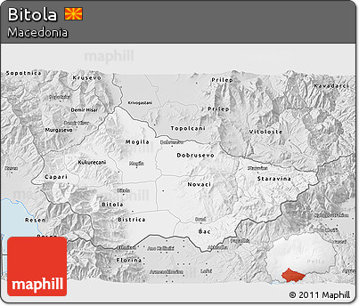 Silver Style 3D Map of Bitola
