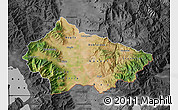 Satellite Map of Bitola, darken, desaturated