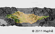 Satellite Panoramic Map of Bitola, darken, desaturated