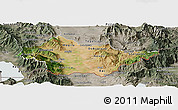 Satellite Panoramic Map of Bitola, semi-desaturated