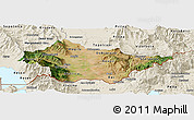 Satellite Panoramic Map of Bitola, shaded relief outside
