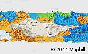 Shaded Relief Panoramic Map of Bitola, political outside