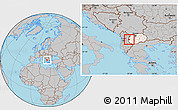 Gray Location Map of Centar Zupa, highlighted country, highlighted parent region