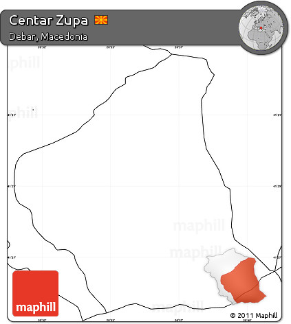 Blank Simple Map of Centar Zupa, no labels