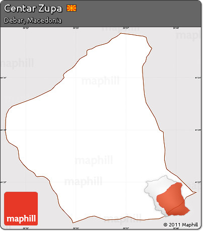 Classic Style Simple Map of Centar Zupa, cropped outside