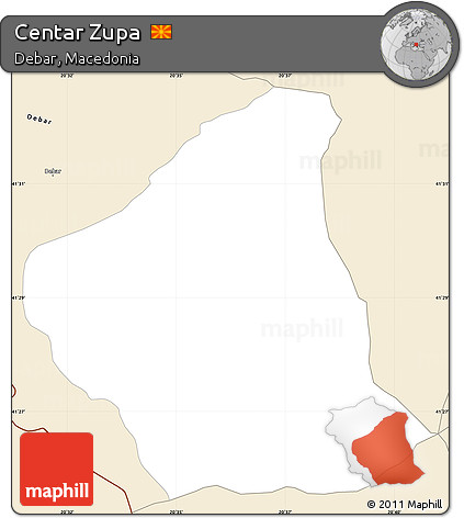 Classic Style Simple Map of Centar Zupa