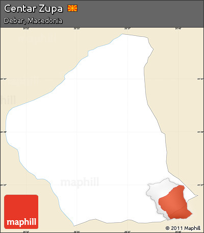 Classic Style Simple Map of Centar Zupa, single color outside