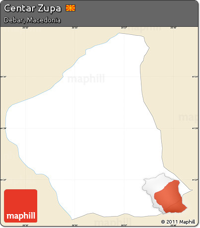 Classic Style Simple Map of Centar Zupa, single color outside
