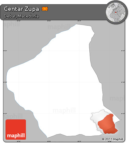 Gray Simple Map of Centar Zupa, single color outside