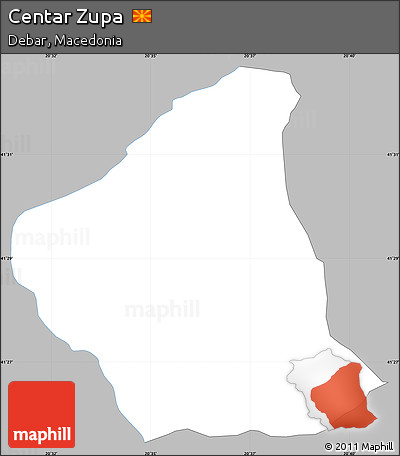 Gray Simple Map of Centar Zupa, single color outside