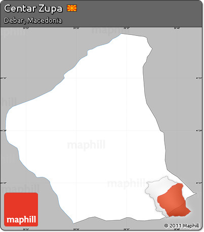 Gray Simple Map of Centar Zupa, single color outside
