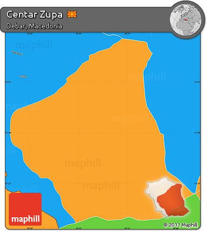 Political Simple Map of Centar Zupa