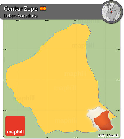 Savanna Style Simple Map of Centar Zupa, single color outside