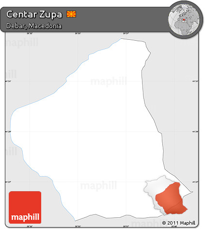 Silver Style Simple Map of Centar Zupa, single color outside