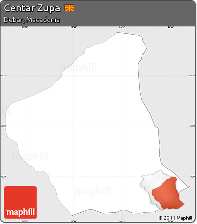 Silver Style Simple Map of Centar Zupa, single color outside
