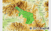 Political Shades Map of Delcevo, physical outside