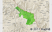 Political Shades Map of Delcevo, shaded relief outside