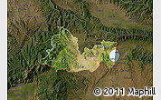 Satellite Map of Gevgelija, darken