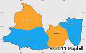 Political Simple Map of Gevgelija, cropped outside