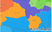 Political Simple Map of Gevgelija, political shades outside