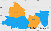 Political Simple Map of Gevgelija, single color outside
