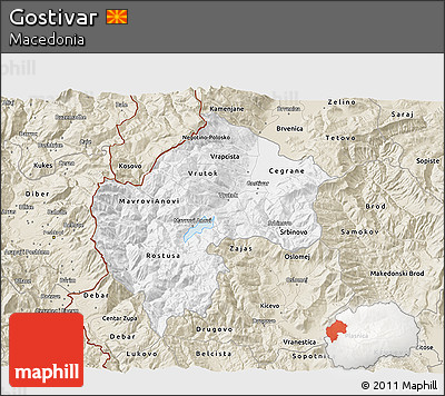 Classic Style 3D Map of Gostivar