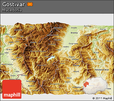 Physical 3D Map of Gostivar