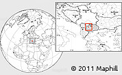 Blank Location Map of Cegrane, highlighted country