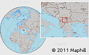 Gray Location Map of Cegrane, highlighted parent region