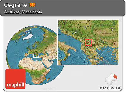 Satellite Location Map of Cegrane