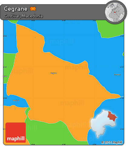 Political Simple Map of Cegrane