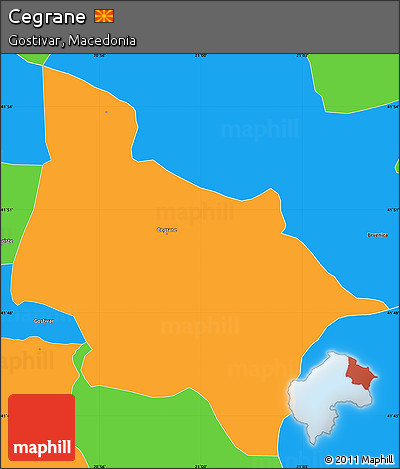 Political Simple Map of Cegrane