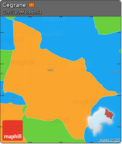 Political Simple Map of Cegrane