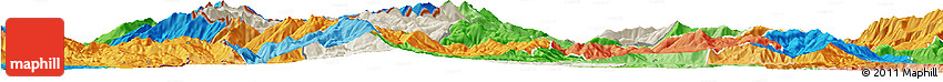 Shaded Relief Horizon Map of Gostivar, political shades outside