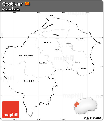 Blank Simple Map of Gostivar, cropped outside