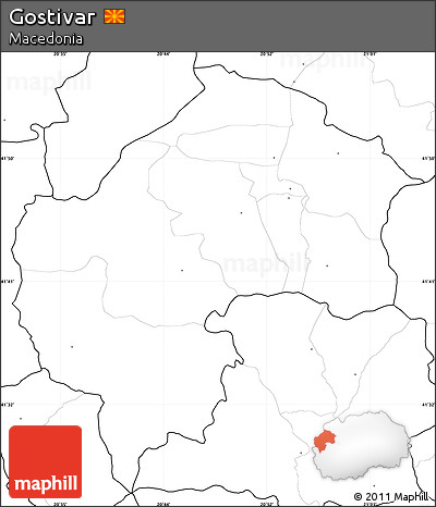 Blank Simple Map of Gostivar, no labels