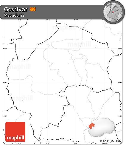 Blank Simple Map of Gostivar, no labels
