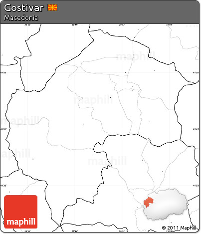 Blank Simple Map of Gostivar, no labels