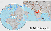 Gray Location Map of Vrapcista, highlighted country