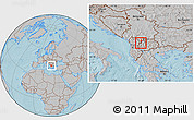 Gray Location Map of Vrapcista, hill shading