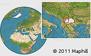 Satellite Location Map of Vrapcista, highlighted country
