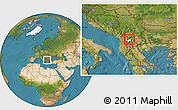 Satellite Location Map of Vrapcista, highlighted parent region